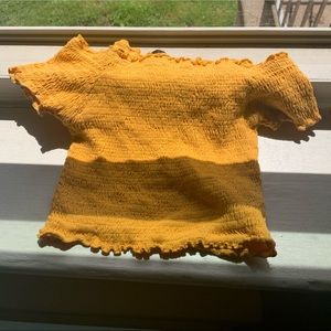 Off the shoulder top!! yellow
